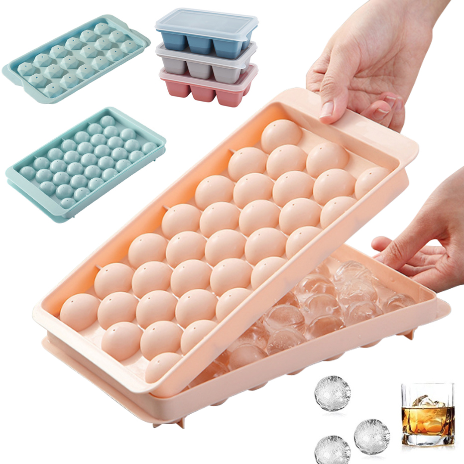 Coaster Mold Round - 3D Ronde Ijsbakje met Deksel Plastic