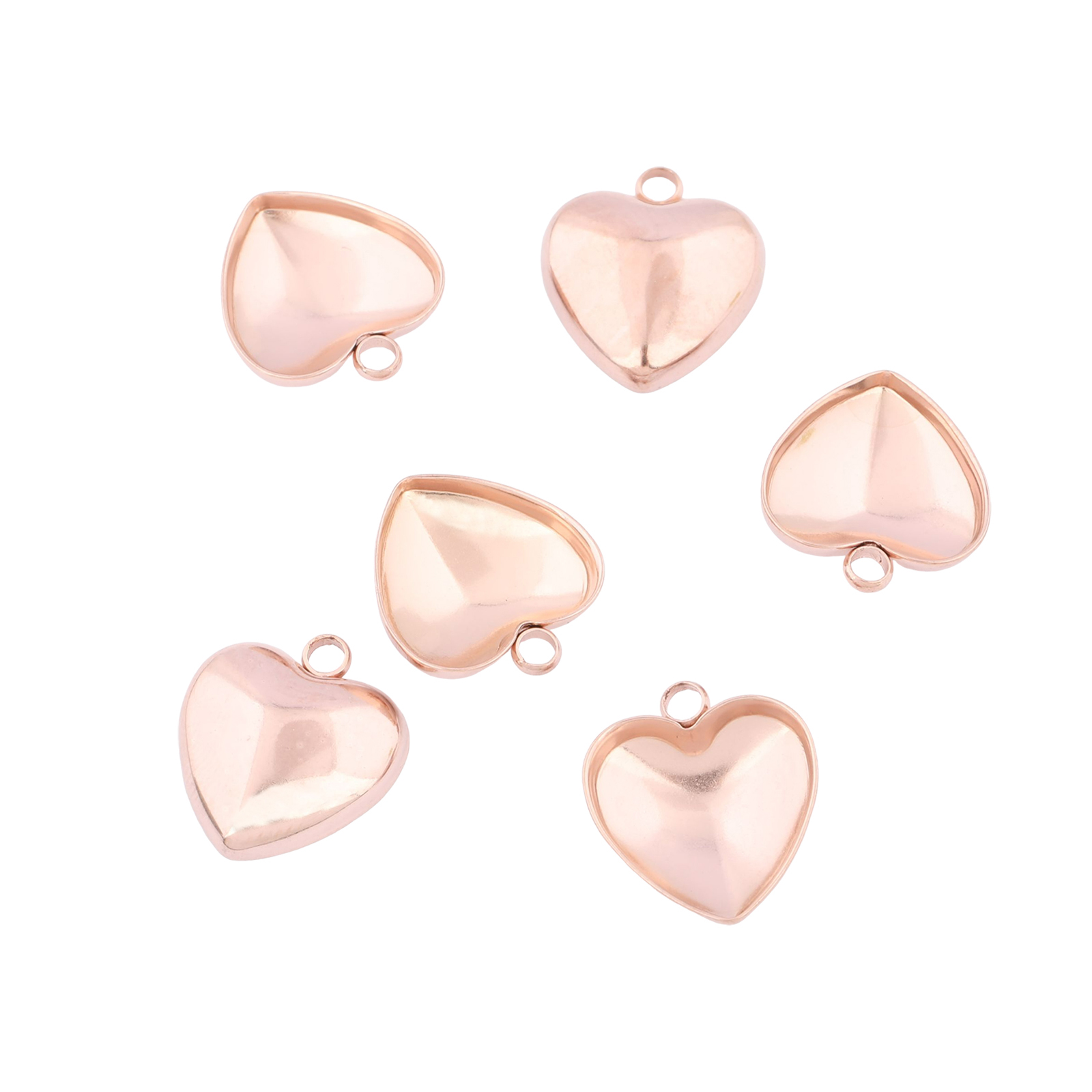 Bezels Set Pendant - 20 stuks roestvrij staal 12mm hartvormige