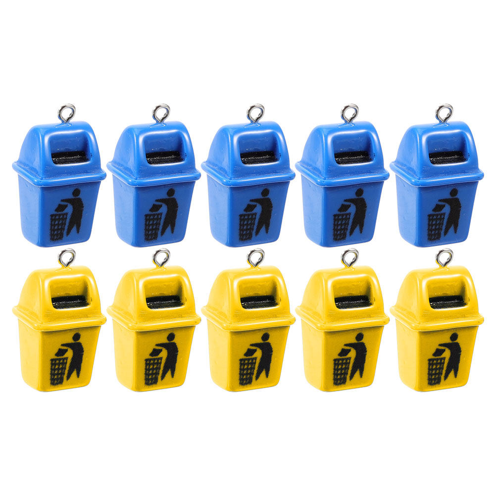 Resin Crafts Diy - 10 stuks afvalbak-charms van gladde hars,