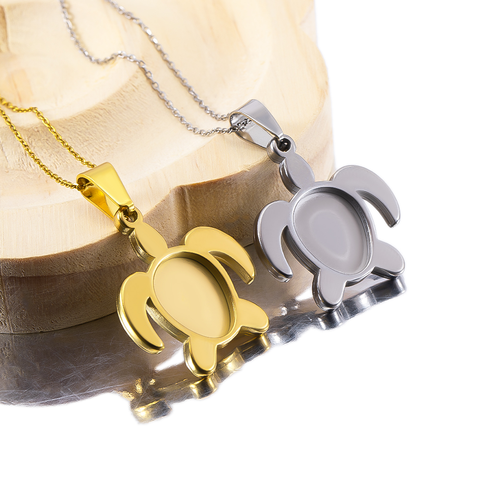 Bezels Set Pendant - 1 st 5 stks RVS Verguld