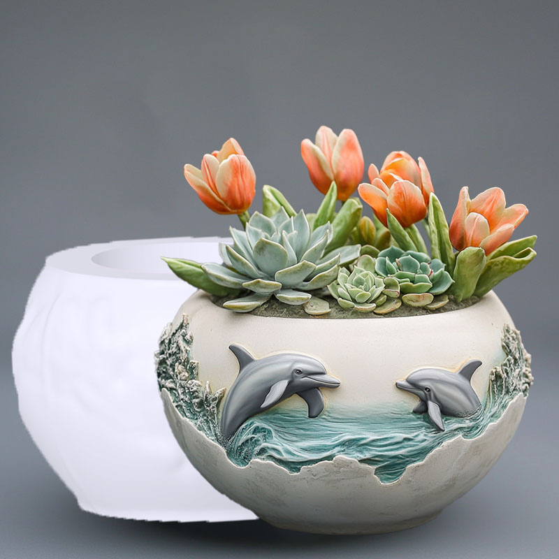 Paar dolfijn reliëf vetplant b - Resin Ocean Wave Mold recensie en prijs
